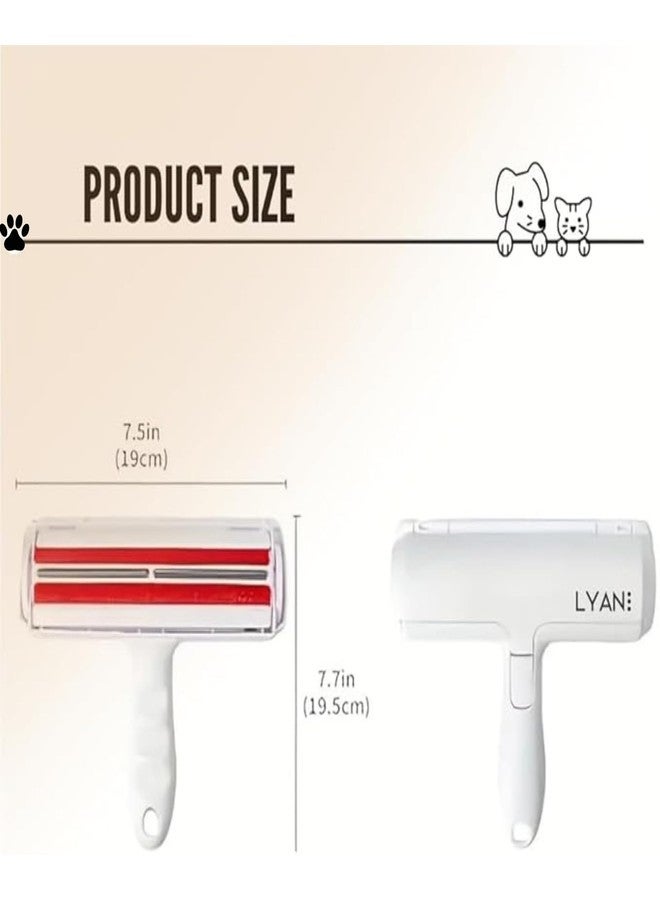 LYAN Pet Hair Remover Brush + Bonus Lint Roller Eraser - Reusable, No Tape, No Batteries - for Furniture, Clothes, Car Seats & More - Image 2
