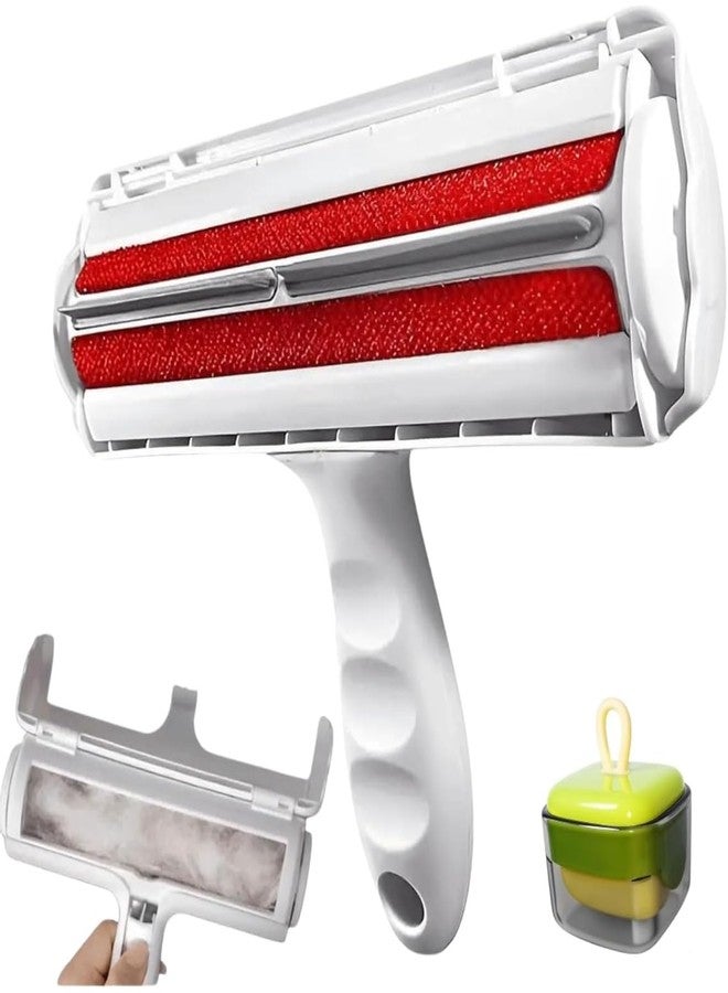 LYAN Pet Hair Remover Brush + Bonus Lint Roller Eraser - Reusable, No Tape, No Batteries - for Furniture, Clothes, Car Seats & More - Image 1