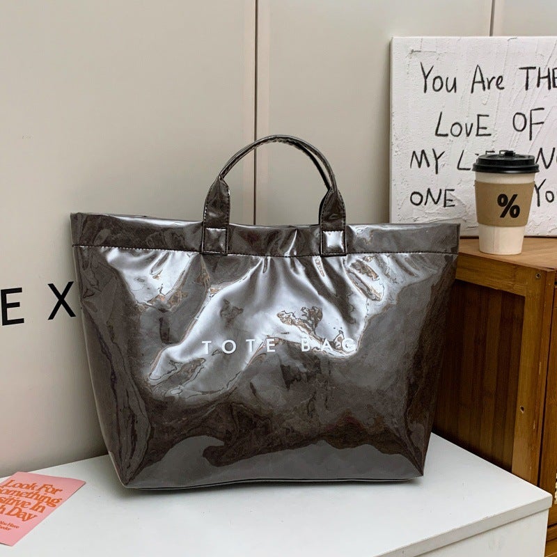 Fashion Large Capacity Dupont Paper Bag Women'S Tide Commuter Kraft Paper Handbag Shopping Bag - Image 1
