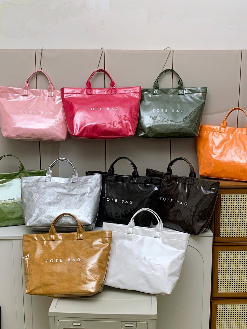 Fashion Large Capacity Dupont Paper Bag Women'S Tide Commuter Kraft Paper Handbag Shopping Bag - Image 2