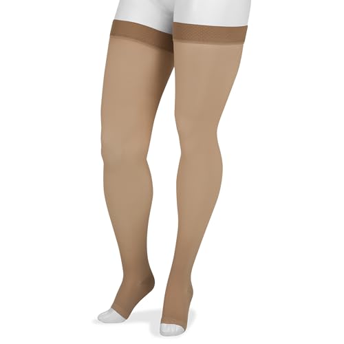 Juzo Basic 4411ag 20-30mmhg Thigh-High Open Toe Compression Stocking,Beige,4 (IV) - Image 1