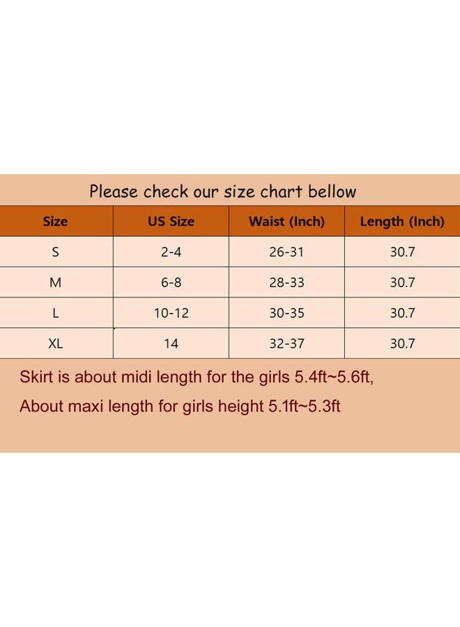 TEERFU Women's Casual High Waist A Line Stretch Pleated Midi Swing Skirt Black Medium - Image 4