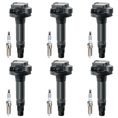 MAS Set of 6 Ignition Coil Pack & 6Pcs Motorcraft Spark Plug SP411 Compatible with Fusion Lincoln Mazda CX-9 Mercury Edge MKS MKT MKX Replacement for UF553 UF595 5C1652 - Image 3