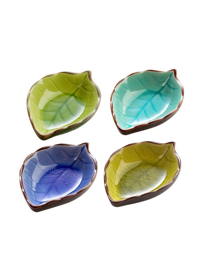 OLWICK طقم أواني سيراميك صغيرة منزلية OLWICK® | أواني غمس مبتكرة | لصوص الصويا، الخل، الشاتني، السوشي، الكاتشب، المربى المعجون | وعاء-N، عشوائي، مجموعة من 4، 100 مل، متعددة الألوان - Image 2