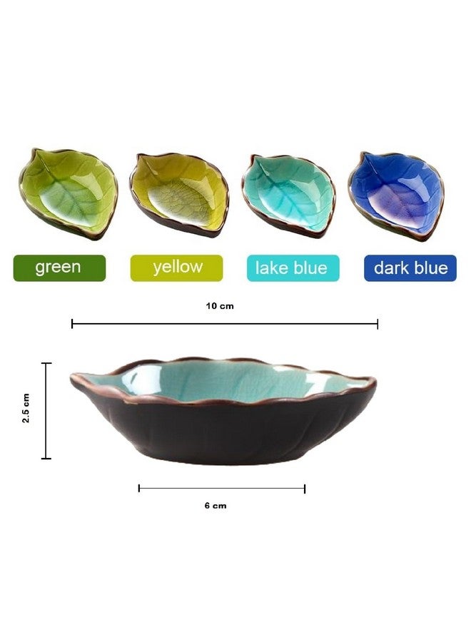 OLWICK طقم أواني سيراميك صغيرة منزلية OLWICK® | أواني غمس مبتكرة | لصوص الصويا، الخل، الشاتني، السوشي، الكاتشب، المربى المعجون | وعاء-N، عشوائي، مجموعة من 4، 100 مل، متعددة الألوان - Image 3