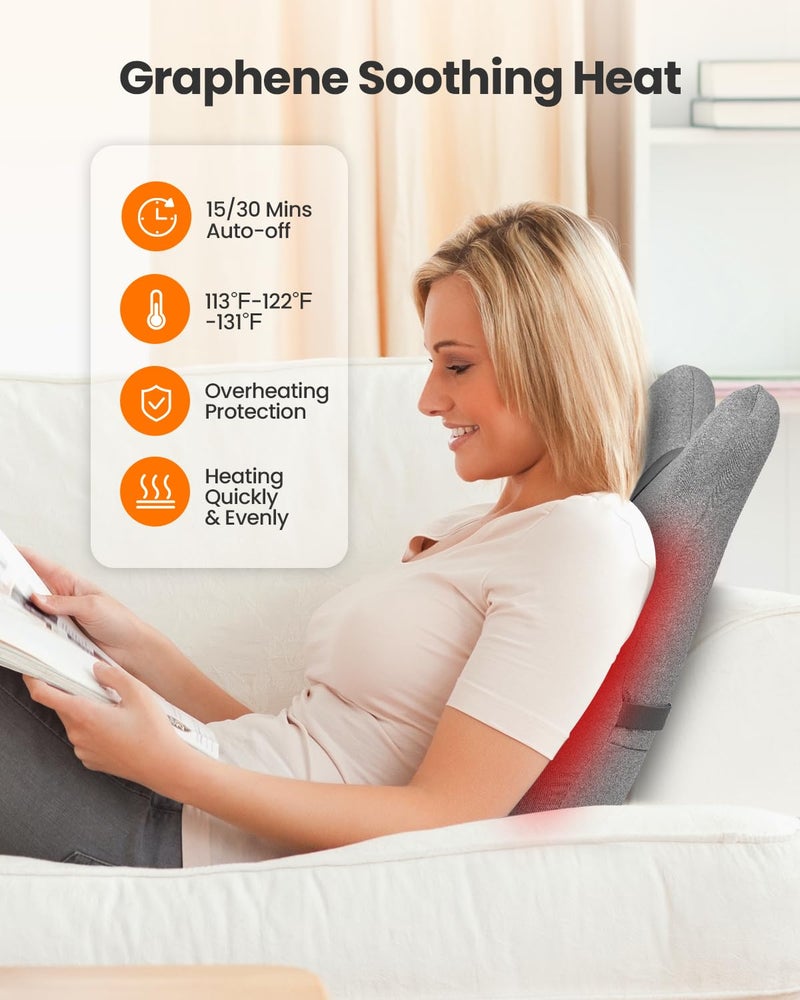 CILI Back Lumbar Support Pillow for Office Chair, Desk Chair Lumbar Back Support with Massage & Heating Function, Memory Foam Lumbar Pillow for Home Office Use - Image 5
