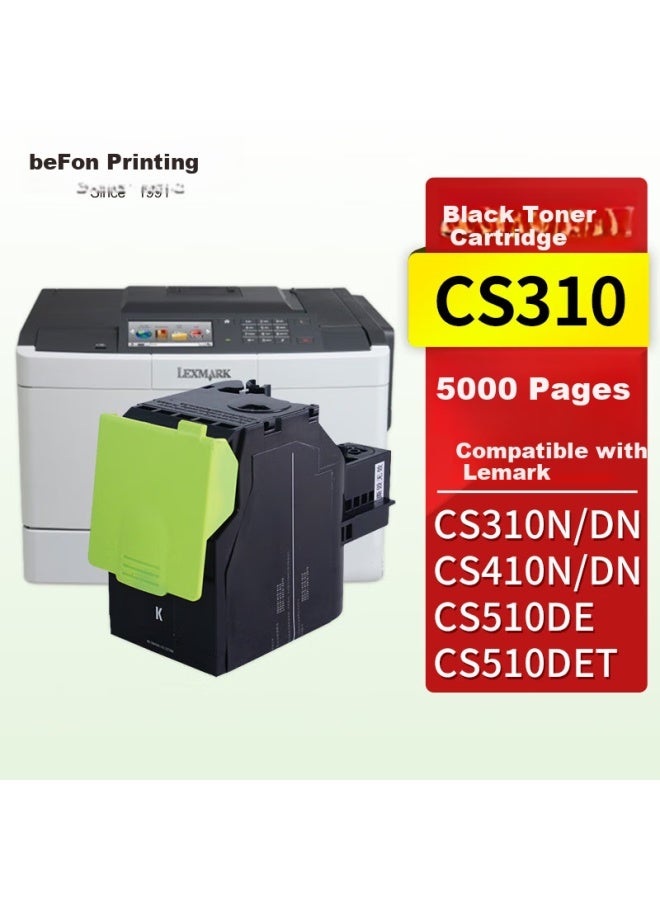 Befon Cs310 Toner Cartridge Black Compatible With Lexmark Cs310N Toner Cartridge, Cs310Dn Toner Cartridge, Cs410Dn Toner Cartridge, Cs510De Printer Toner Cartridge 70C8H Toner Powder - Image 1