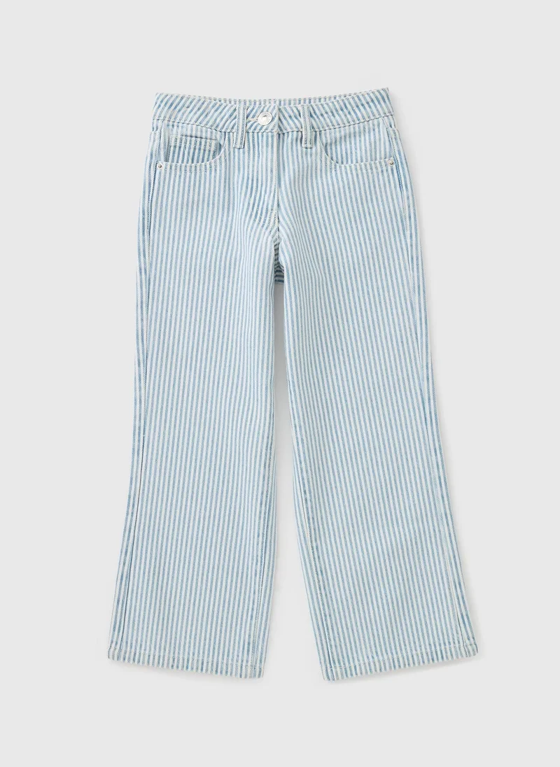 Matalan Girls Blue Stripe Jeans
