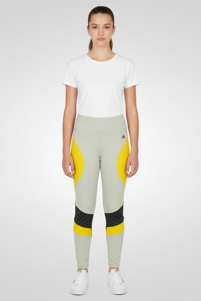 Adidas ملابس رياضية للبنات للأطفال، ليغينغز 7/8، أخضر نعناعي - Image 1