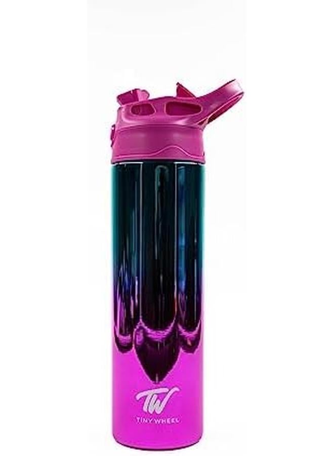 TINY WHEEL Stainless Steel Reflective Bottle 530 Ml Capacity Pink - Image 2