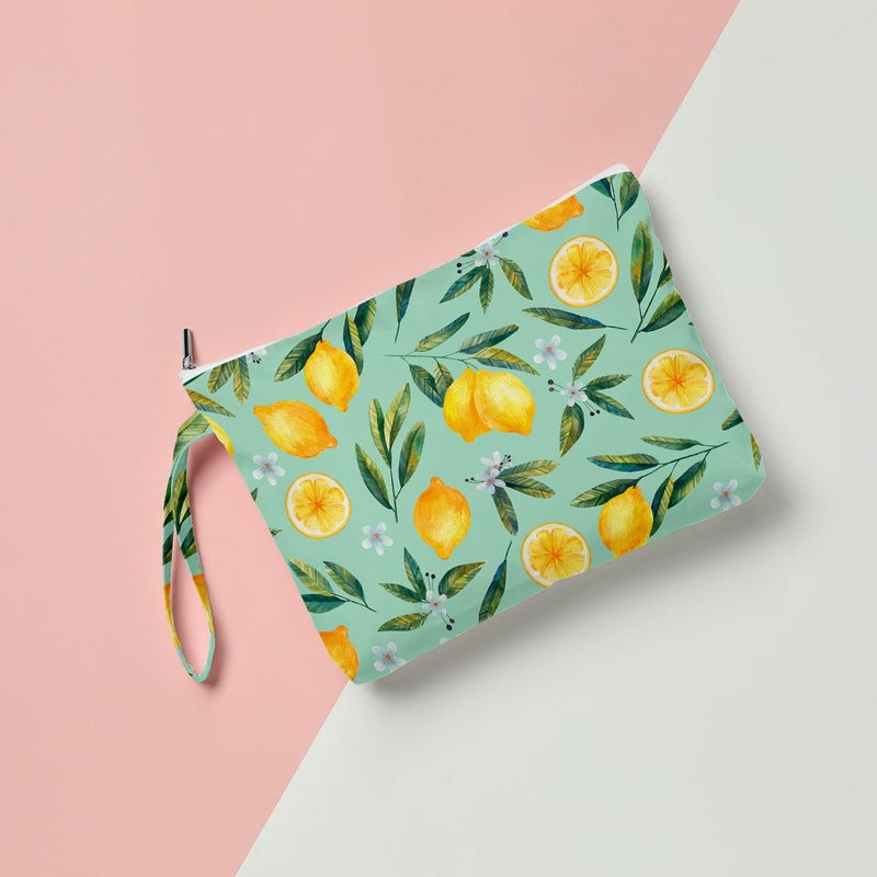 Fokongna Wet Bag Wet Dry Bag Beach Bag Wet Bag For Swimsuit, Travel Makeup Bag Toiletry Bag Waterproof Large Capacity for Women Girls Mom Sister Friends Diaper Bag Strawberry lemon - Image 4