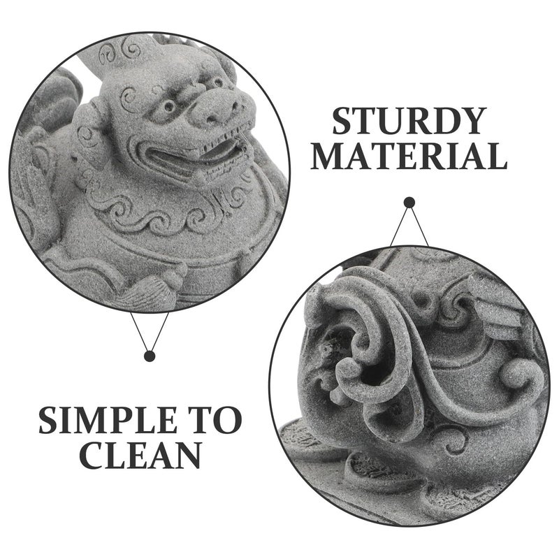 Sandstone Mini Pi Yao Sculpture Feng Shui Wealth Prosperity Decor for Home Office Garden - Image 4