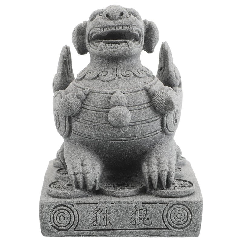 Sandstone Mini Pi Yao Sculpture Feng Shui Wealth Prosperity Decor for Home Office Garden - Image 2