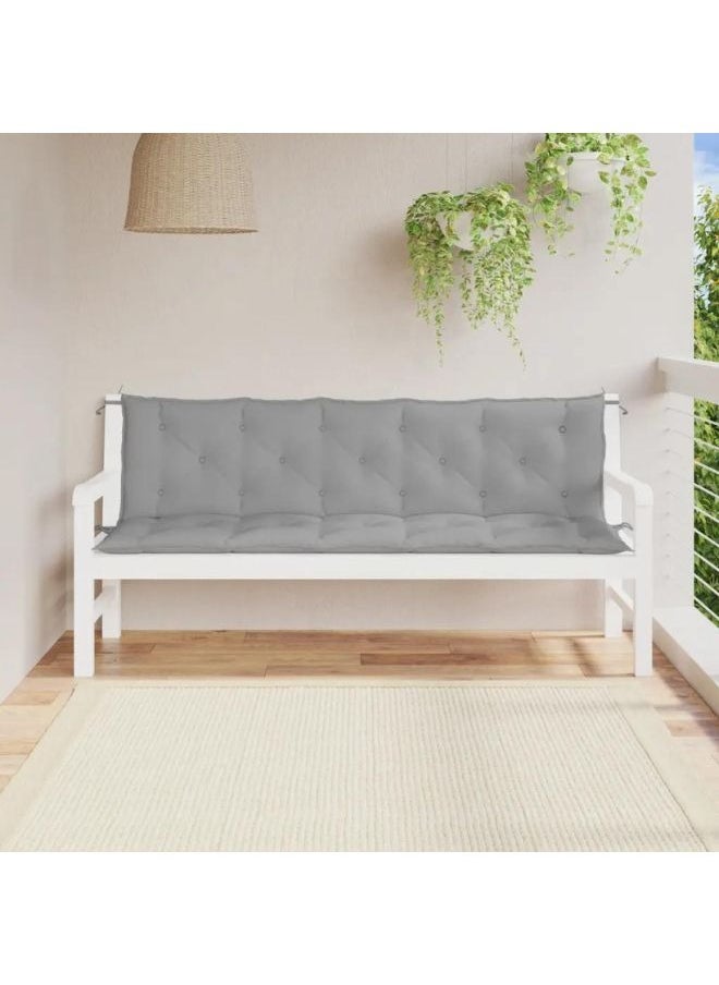 فيداكسل وسائد مقعد الحديقة 2 PCS رمادي 180x50x7cm النسيج أوكسفورد  - Image 1