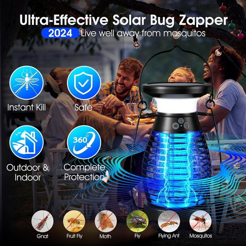 YHRY Solar Mosquito Killer Indoor Outdoor Waterproof,Bug Zapper Outdoor,LED Rechargeable High Powered Electric Mosquito Killer for Patio, Backyard, Camping, Home, Kitchen, Up to 2100 Sq Ft Coverage - Image 4