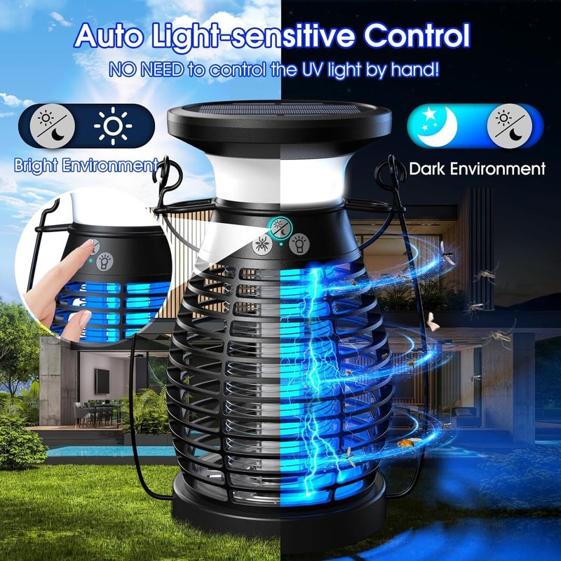 YHRY Solar Mosquito Killer Indoor Outdoor Waterproof,Bug Zapper Outdoor,LED Rechargeable High Powered Electric Mosquito Killer for Patio, Backyard, Camping, Home, Kitchen, Up to 2100 Sq Ft Coverage - Image 5