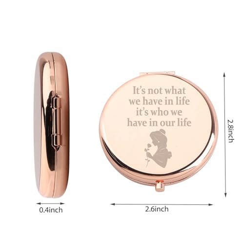 WUSUANED Beauty Fairy Movie Makeup Mirror It’s Not What We Have in Life It’s Who We Have in Our Life Jewelry Beauty Beast Fans Gift Princess Belle Fans Gifts (Belle Princess Mirror) - Image 2