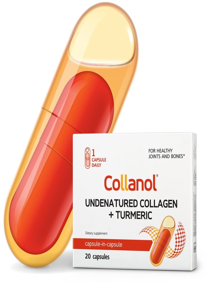 Collanol Innovation in The Care of Healthy Joints – Liquid Formula in a Double Capsule. 3D Collagen + Micelle Extract of Turmeric Roots 1 Capsule/Day. Laboratory Tested - Image 1
