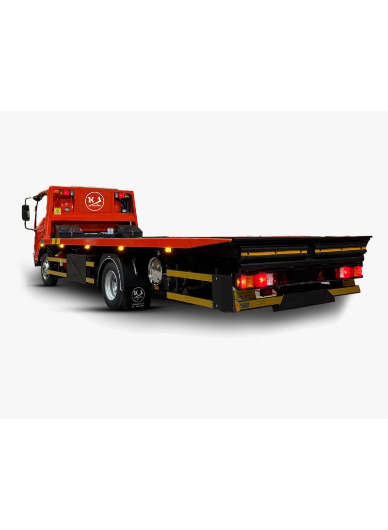 Hydraulic flatbed trailer without head