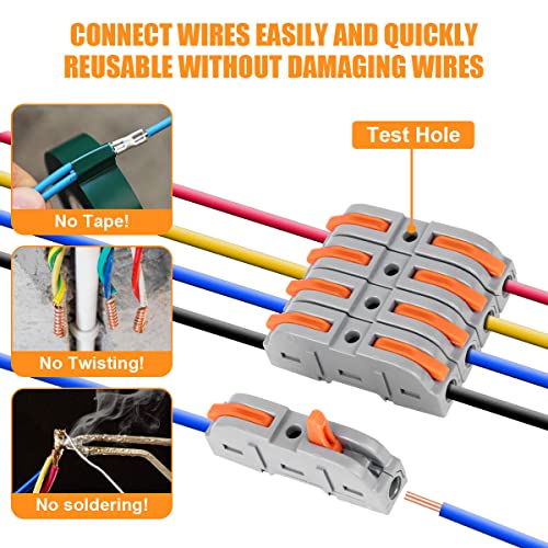 Serplex Wire Connector, 34Pcs Universal Connection Terminals, Circuit Inline Splices Electric Connectors, SPL-1 Clamp with Actuation Lever, 4 mm² Conductor Clamp, Quick & Freely Assemble - Image 4