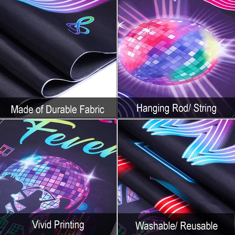 Blulu 70s 80s Party Decoration 90s 80s Banner I Love 1980s Backdrops Back to The 1980s 1970s Hanging Porch Signs for Wall Door Decor Hip Hop Rock Neon Disco 90s Birthday Party Supplies(70s Disco Fever) - Image 5
