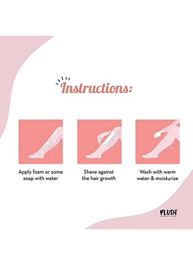 Plush 5Blade Body Razor For Women With Aloe Vera Lubricating Strip For Hair Removal ; Swedenmade Stainless Steel Blades ; Irritation Free Easy & Safe No Bumps Cuts For All Skin Type ; Prevent Razors Burn  - Image 5