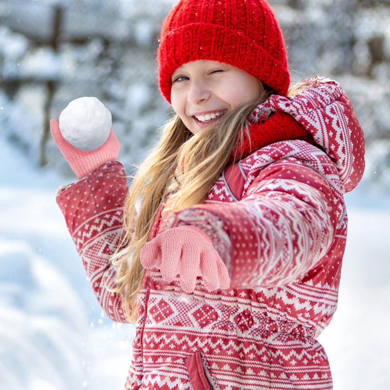 ONESING 3-24 Pairs Winter Knit Gloves for Kids - White Finger Gloves for Boys and Girls - Image 5