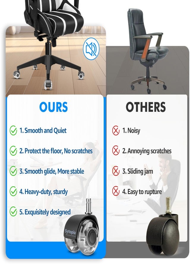 Sytopia 28" Office Chair Base Replacement with Wheels (Set of 5), 2600 lbs Heavy Duty Gaming Desk Chair Base, Smooth & Quiet Casters, Black - Image 4