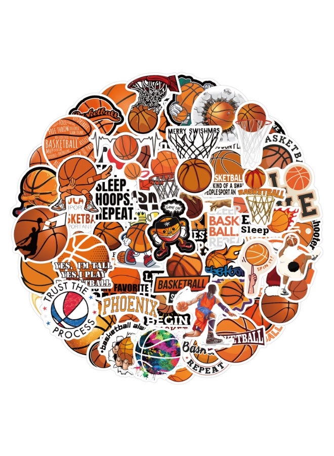 NIBEMINENT 120 Pcs Cartoon Basketball Deco Kit Waterproof Stickers, High Definition Printing Bright Colors, Suitable for Laptop Skateboard Luggage Water Bottle Guitar DIY - Image 1