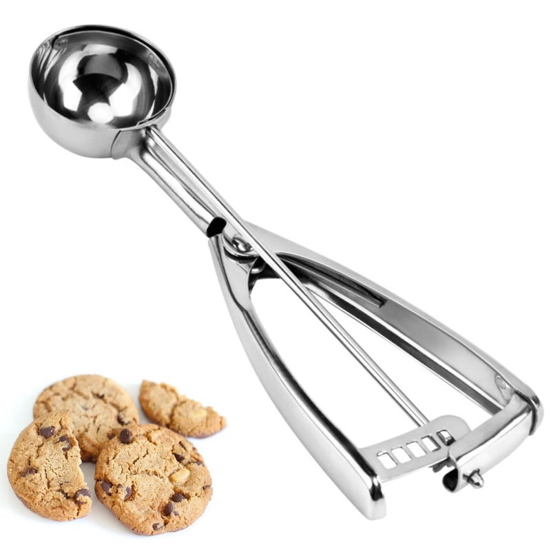 fuzzelut Cookie Scoop, Ice Cream Scoop,18/8 Stainless Steel, Cookie Scoops for Baking, 2Tbsp/ 30ml/ 1oz Cookie Dough Scoop, Ice Cream Scooper with Trigger Release, Cookie Scooper for Baking(#40) - Image 1
