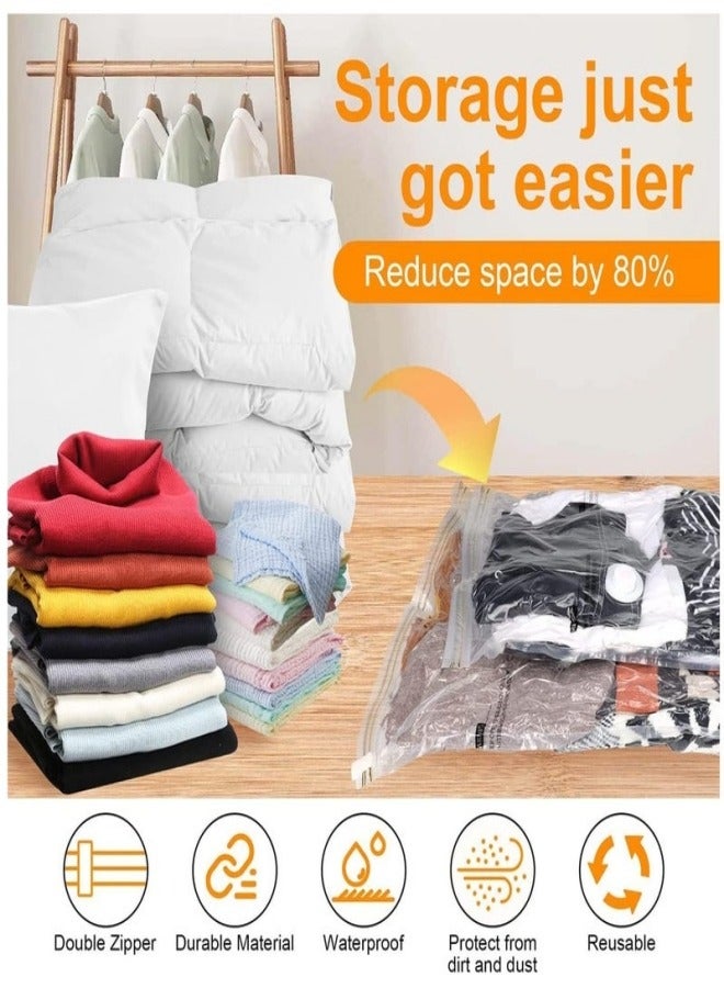 nubite 10Pack Premium Vacuum Storage Bags with Electric Pump of Reusable Compression Bags, Double Zip Seal Special-Grip Clip,Travel Vacuum Sealer Bags, Rapid Vacuum for Clothes, Mattress, Blanket, Pillows Compression and Travelling(2Jumbo,2Large,3Medium,3Small)  - Image 4