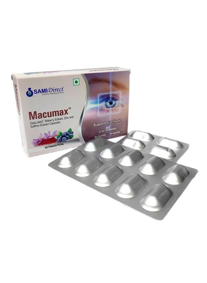SAMI Direct Macumax Eye Health Supplement with ZeaLutein, Bilberry, Zinc and Saffron Extract, 30 Capsules - Image 1