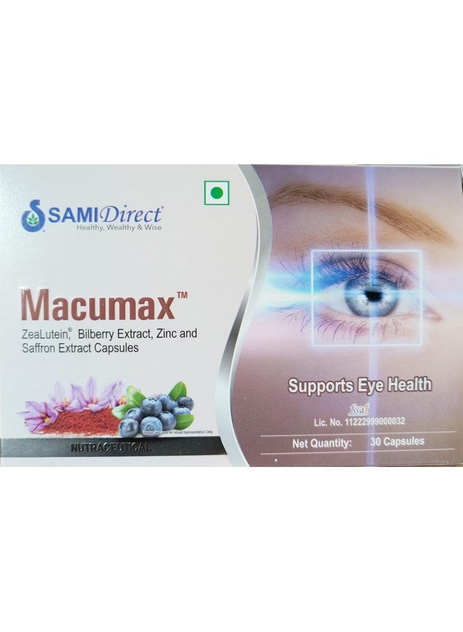 SAMI Direct Macumax Eye Health Supplement with ZeaLutein, Bilberry, Zinc and Saffron Extract, 30 Capsules - Image 3