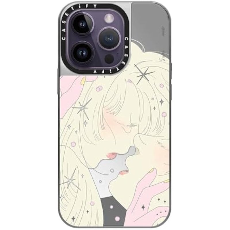 كاستيفي كاسيتي جراب عاكس لموبايل ايفون 14 برو متوافق مع ماج سيف - قريب جدا من سايتيميس - فضي على فضي - Image 2