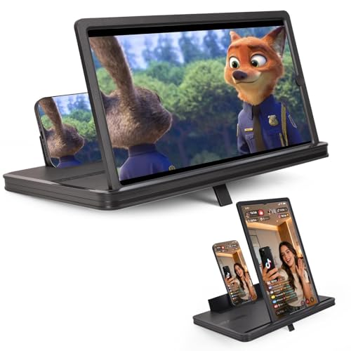 TOSEFES 14 Phone Screen Magnifier 2026 New 2in1 3D HD Portable Projector Screen Vertical Horizontal Switch for Movies Gaming Live Streaming - Image 1