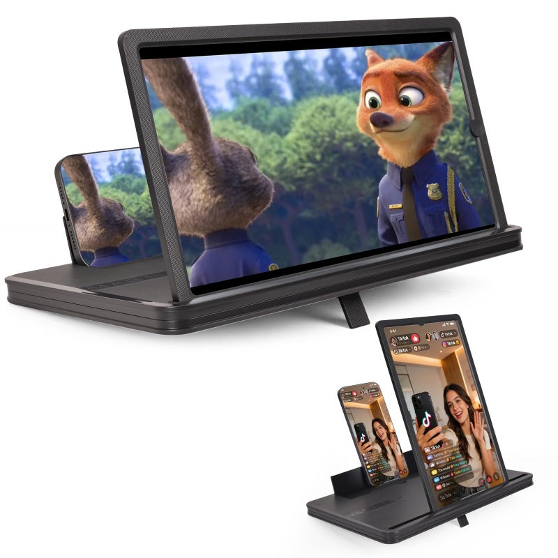 TOSEFES 14 Phone Screen Magnifier 2026 New 2in1 3D HD Portable Projector Screen Vertical Horizontal Switch for Movies Gaming Live Streaming - Image 2