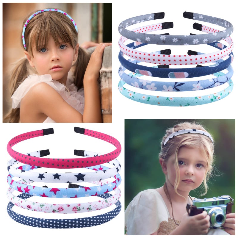 Candygirl Girls Plain Cloth Headbands for Kids - Thin Hair Headbands for Toddlers - Cute Head Bands Gifts - Image 2
