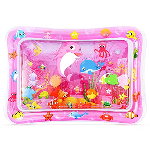 Yeeeasy Tummy Time Water Mat for Girl, Baby Girl Toys for 0, 3, 6, 9, 12 Months, Baby Girl Gifts, Develop Sensory Toys Kids' Indoor Climbers & Play Structures - Image 1
