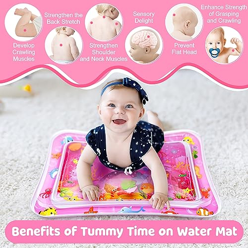 Yeeeasy Tummy Time Water Mat for Girl, Baby Girl Toys for 0, 3, 6, 9, 12 Months, Baby Girl Gifts, Develop Sensory Toys Kids' Indoor Climbers & Play Structures - Image 4