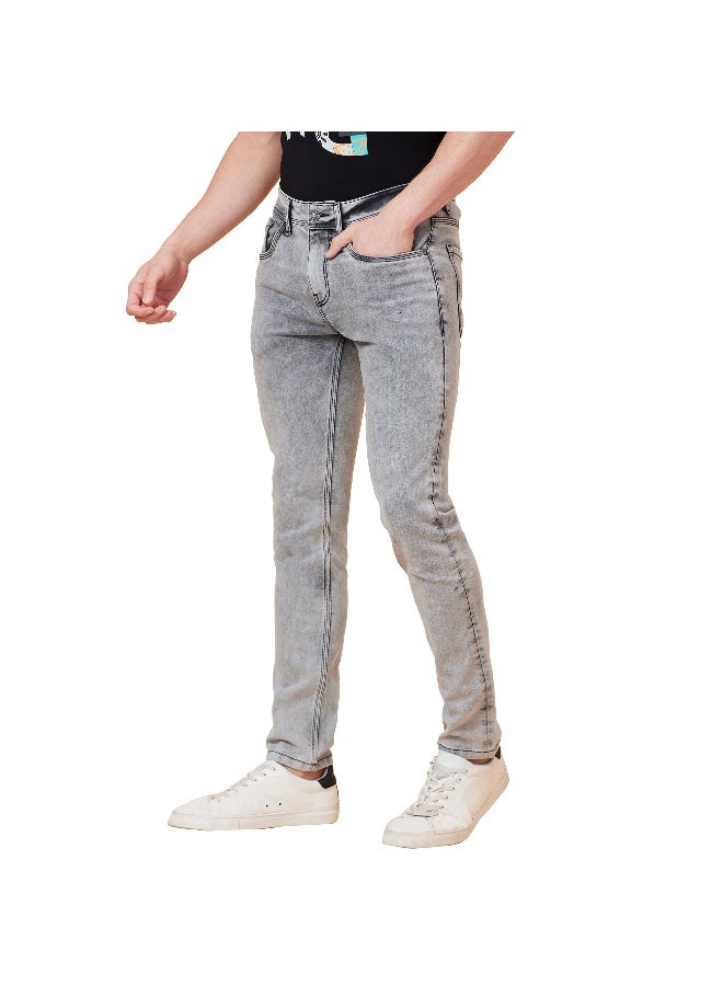 Being Human Mens Light Grey Tone Slim Fit Denims - Image 4