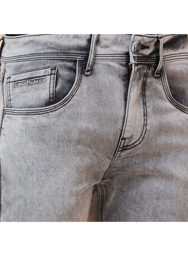 Being Human Mens Light Grey Tone Slim Fit Denims - Image 5