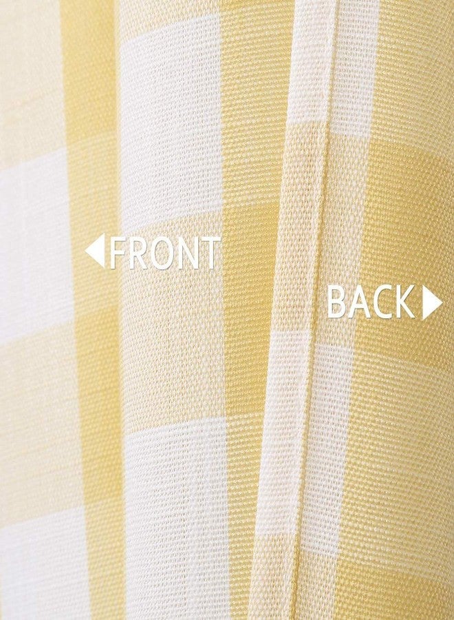 Bapawfish Buffalo Plaid Cafe Curtains 36 Inch Long, Autumn Yellow and White Buffalo Check Kitchen Tier Curtains, Gingham Rod Pocket Short Tier Curtain for Kitchen Bathroom Window,28"x36",Yellow/White, Set of 2 - Image 5