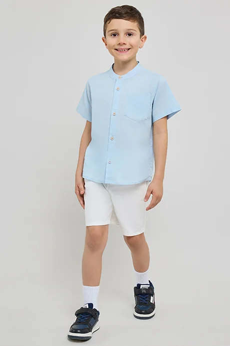 أر أند بي Solid Shorts with Button Closure
