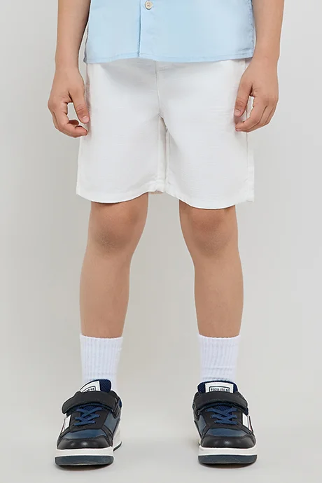 أر أند بي Solid Shorts with Button Closure