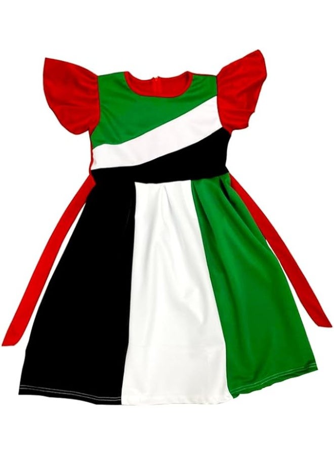 BrainGiggles UAE National Day Dress for Girls - Eid al Etihad National Day Costume UAE Flag Dress for Girls - Image 3