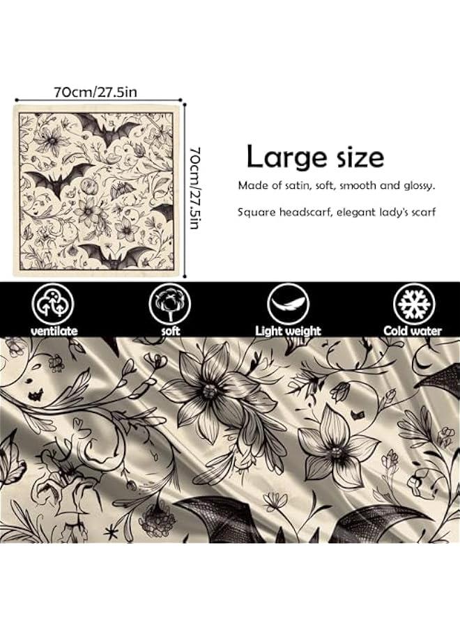 Arabest Scarf Silk Feeling Square Satin Head Hair Wrap 27.5 Inches Trendy Aesthetic Cute Decoration for Women Girls - Image 2
