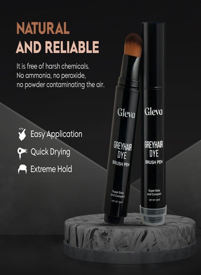 Gleva Grey Hair Dye Hair Coloring - Grey Hair Coverage Brush Pen - Root Touch Up Semi-Permanent Root Hair Coloring, Hair Dye Pen Haircolor Touch-Up Stick To Cover Grey Hair Root (Dark Brown), 1 Count - Image 3