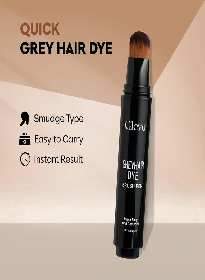 Gleva Grey Hair Dye Hair Coloring - Grey Hair Coverage Brush Pen - Root Touch Up Semi-Permanent Root Hair Coloring, Hair Dye Pen Haircolor Touch-Up Stick To Cover Grey Hair Root (Dark Brown), 1 Count - Image 2