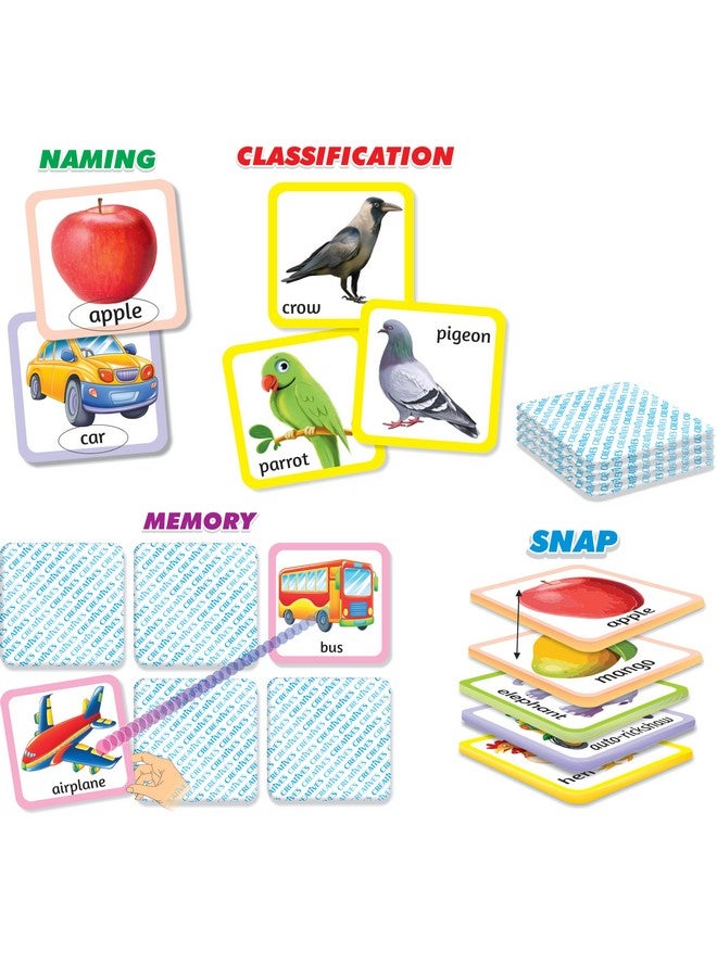 كرييتفز لعبة "هيا نتعلم كلمات جديدة وتصنيفها" من Creatives | لعبة بطاقات تعليمية للأطفال | لعبة بطاقات الأسماء والتصنيف والذاكرة والنقر | لعبة تعليمية للأطفال | من سن ٣ سنوات فما فوق - Image 2