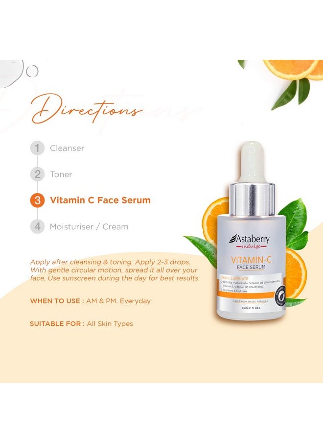 Indulge Vitamin C Face Serum For Brighten Skin With Orange Peel Extract | For Even Skin Tone | Hydrates The Skin | With Bio Hyaluronate | Vitamin B3 & Vitamin E- Net Content -30 Ml - pzsku/ZF96366FBBF37ED1DB261Z/45/_/1735817079/22dfe27d-12fb-4972-bda0-10d619589f32